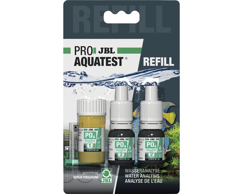 Test de l'eau JBL ProAquaTest PO4 phosphate recharge de testeur JBL Pro Aquatest Phosphate PO4 Sensitive Recharge pour analyse de l''eau d''aquarium