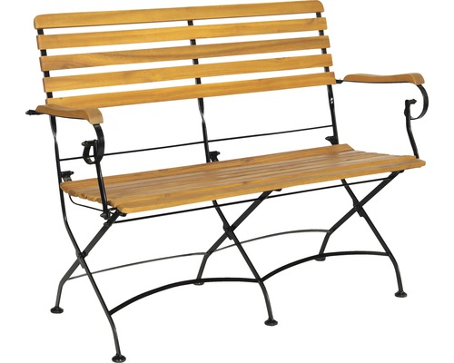 Banc de jardin en bois avec structure métallique