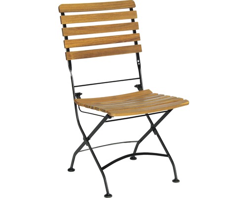Chaise de jardin pliante en bois avec structure en métal