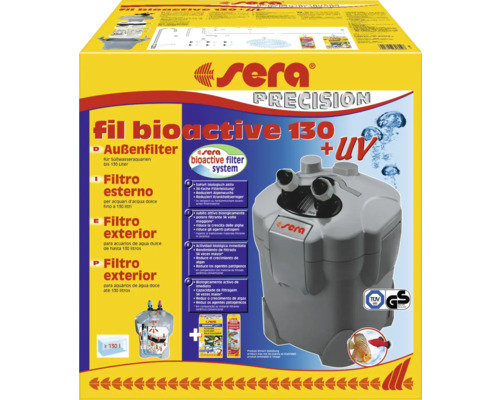 Sera fil bioactive 130 plus UV Aussenfilter für Süsswasseraquarien bis 130 Liter im gelben Karton
