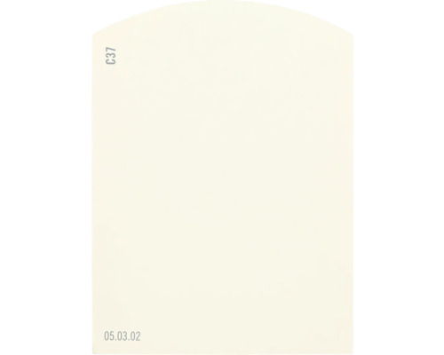 Carte échantillon de peinture C37 Off-White univers des couleurs orange 9,5x7 cm Arrière-plan neutre avec indication de la date et du code