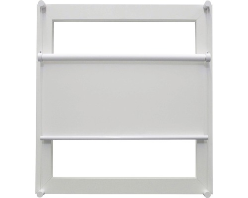 Store à système de serrage Flex avec guidage latéral sans perçage réglable en haut et en bas uni blanc 50x130 cm avec support de serrage