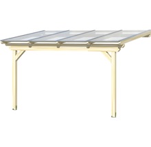 Carport aus Holz mit transparentem Dach