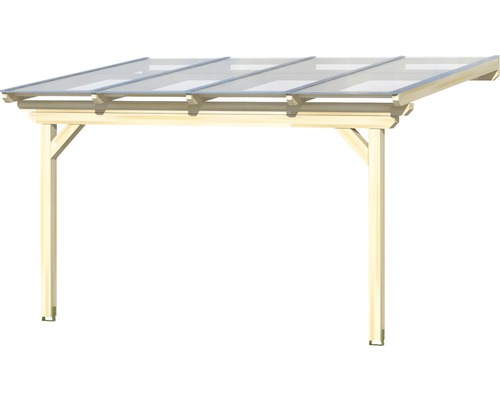 Abri de voiture en bois avec toit transparent