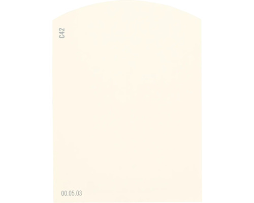 Carte échantillon de peinture C42 Off-White univers des couleurs orange 9,5x7 cm Étiquette avec l''identification C42 et la date 00.05.03