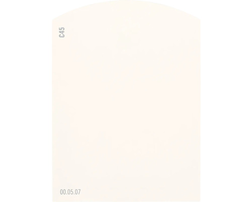 Carte échantillon de peinture C45 Off-White univers des couleurs orange 9,5x7 cm Image de fond avec le texte C45 et 00.05.07