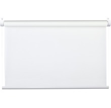 Store à système de serrage Flex avec guidage latéral sans perçage réglable en haut et en bas uni blanc 100x130 cm avec support de serrage