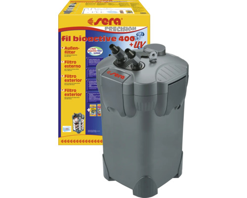 Aquarium-Außenfilter sera fil bioactive 400 + UV, bis zu 1.100 l /h, für Aquarien bis zu 400 l, 26 W