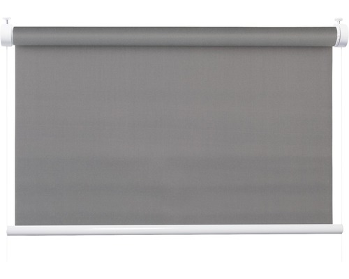 Store à système de serrage Flex avec guidage latéral sans perçage réglable en haut et en bas uni gris 50x130 cm avec support de serrage
