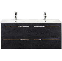 Waschtischunterschrank mit zwei Waschbecken und vier Schubladen