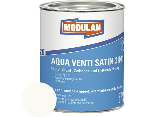MODULAN 6220 Aqua Venti Lack Satin 3in1 RAL 9016 verkehrsweiß 750 ml