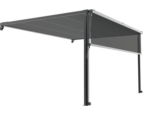 Pergola autoportante avec protection solaire extensible