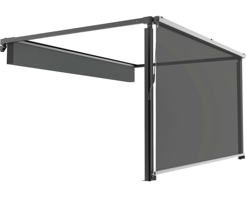 Pergola de terrasse autoportante avec élément latéral