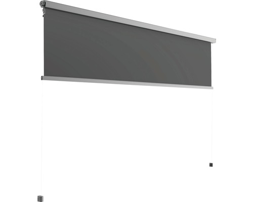 Store enrouleur gris avec rails de guidage pour fenêtre