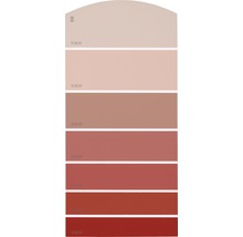 Échantillon de couleurs avec différentes nuances de rouge