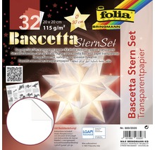 Kit pour étoile Bascetta, papier transparent 20x20 cm blanc-thumb-0