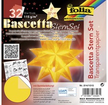 Bascetta Set étoile, papier transparent, 32 feuilles, 15 x 15 cm, avec instructions de bricolage
