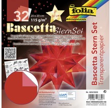 Bascetta Stern Set papier transparent, 32 feuilles, 20x20 cm, instructions de bricolage incluses