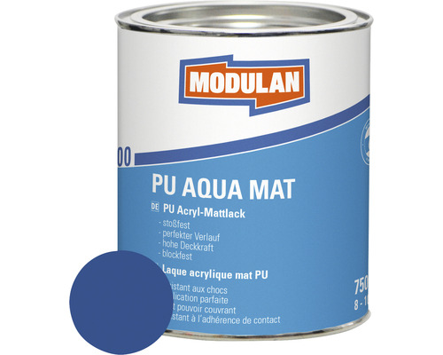 Laque MODULAN 6200 PU Aqua mat RAL 5010 bleu gentiane 750 ml MODULAN PU Aqua Laque Mat pot