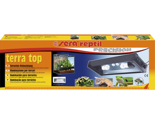 Éclairage de terrarium sera reptil terra top, 2 culots de lampe pour E27, 6 LEDs clair de lune, env. 60 cm