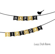 Guirlande d''anniversaire décorative avec l''inscription Happy Birthday et une silhouette d''oiseau