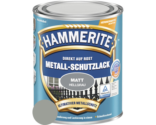 Laque de protection du métal HAMMERITE mate gris clair 750 ml