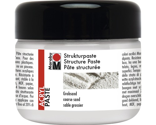 Pâte structurante Marabu blanc sable grossier 814 225 ml Pâte à structure sable grossier Marabu en pot