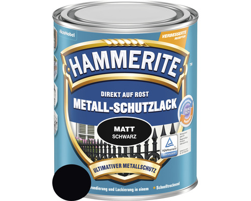 Laque de protection du métal HAMMERITE mate noir 750 ml