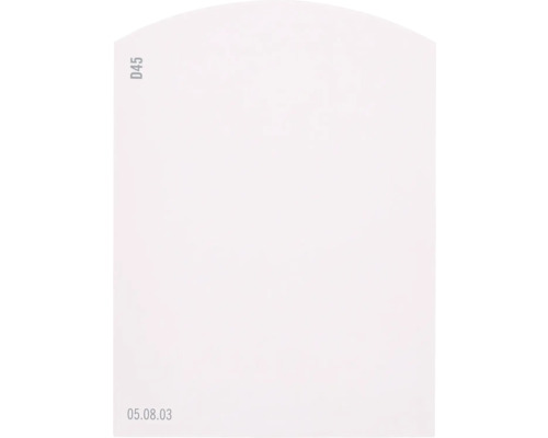 Carte échantillon de peinture D45 Off-White univers des couleurs rouge 9,5x7 cm Identification du produit D45 et date 05.08.03