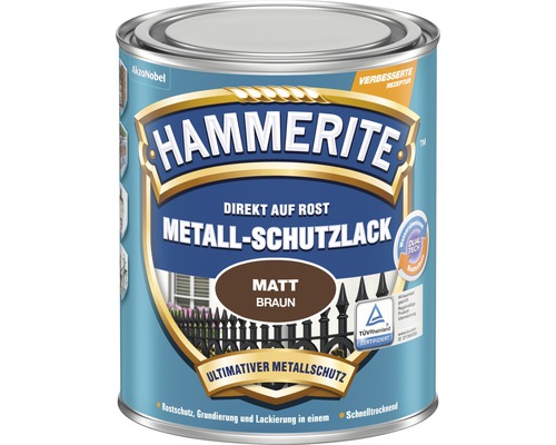 Hammerite Metallschutzlack, direkt auf Rost, matt braun
