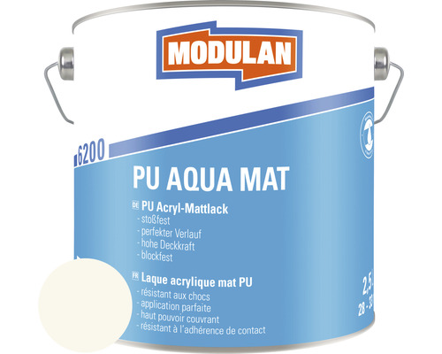 MODULAN 6200 PU Lack Aqua Matt RAL 9010 reinweiß 2,5 L