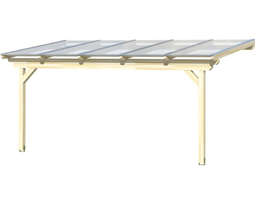 Carport en bois avec toit transparent