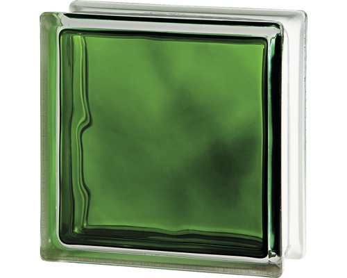 Brique en verre Brilly vert 19 cm x 19 cm x 8 cm Pavé de verre vert