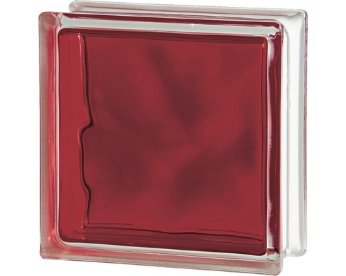 Brique en verre Brilly rouge 19 cm x 19 cm x 8 cm Pavé de verre rouge