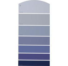 Nuancier avec différentes nuances de bleu pour peintures d''intérieur