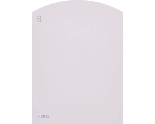 Carte échantillon de peinture E38 Off-White univers des couleurs violet 9,5x7 cm Étiquette E38