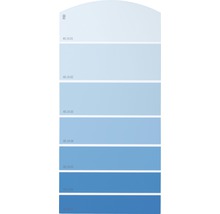 Nuancier présentant différentes nuances de bleu pour la sélection des couleurs