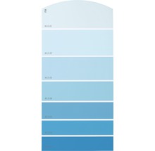 Nuancier avec différentes nuances de bleu pour la décoration murale