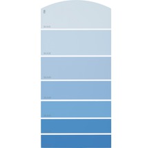 Nuancier présentant différentes nuances de bleu pour la sélection des couleurs