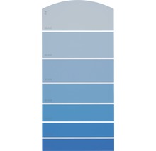 Nuancier avec différentes nuances de bleu
