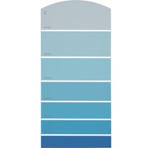 Nuancier présentant différentes nuances de bleu pour la décoration murale
