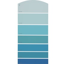 Nuancier avec différentes nuances de bleu