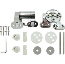 Kit de fixation pour siège de toilette avec charnières, vis, chevilles et outil