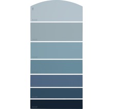 Nuancier avec différentes nuances de bleu pour la sélection des couleurs