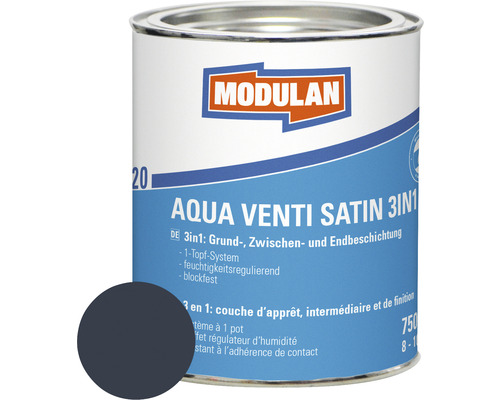 Laque MODULAN 6220 Aqua Venti satin 3en1 RAL 7016 gris anthracite 750 ml