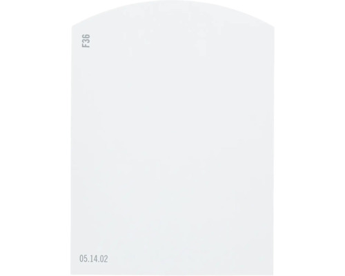 Carte échantillon de peinture F36 Off-White univers des couleurs bleu 9,5x7 cm Étiquette blanche avec l''inscription F36 et 05.14.02