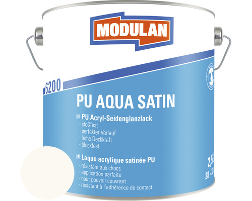 MODULAN 6200 PU Lack Aqua Satin RAL 9010 reinweiß 2,5 L