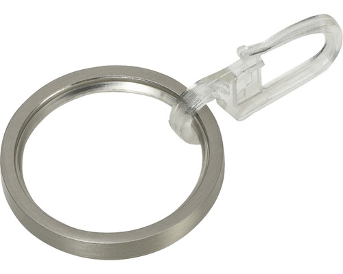 Gardinenring flach mit Haken und Gleiteinlage für Narvik, Carpi edelstahl-optik Ø 16 mm 10 Stk.