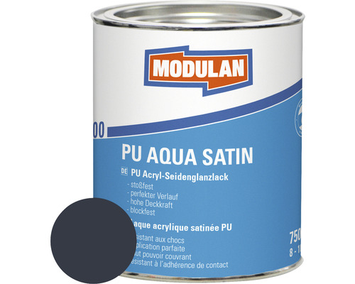 Laque MODULAN 6200 PU Aqua Satin RAL 7016 anthracite 750 ml Boîte de laque satinée pour acrylique Modulan PU Aqua