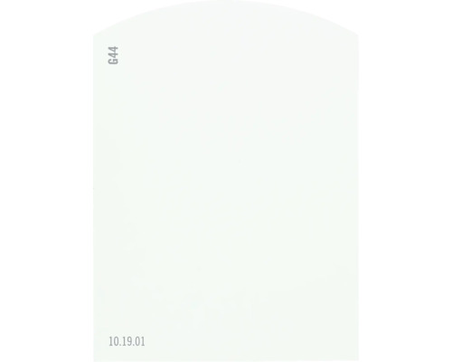 Carte échantillon de peinture G44 Off-White univers des couleurs vert 9,5x7 cm Feuille vierge avec le code G44 et la date 10.19.01